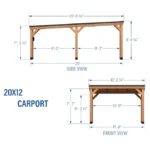 Wooden Carport Shelter – Outdoor Parking Canopy for Cars and Motorcycles - Image 4