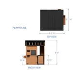Light Brown Wooden Outdoor Playhouse – Backyard Kids Cottage with Windows, Door & Activity Features - Image 5