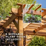 Cedar Wood Greenhouse with Polycarbonate Panels – Outdoor Garden Shed with Gable Roof & Pergola Entry - Image 5