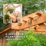 Cedar Wood Greenhouse with Polycarbonate Panels – Outdoor Garden Shed with Pergola Entrance - Image 5