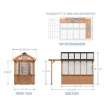 Cedar Wood Greenhouse with Polycarbonate Panels – Outdoor Garden Shed with Pergola Entrance - Image 2