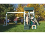 Wooden Swing Set with Slide, Climbing Ramp & Play Tower – Backyard Playground for Kids - Image 3